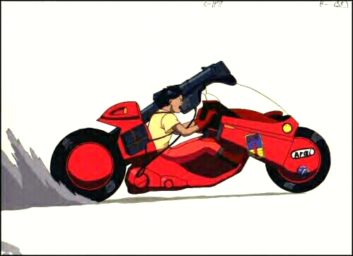 Extremely RARE Full Shot View of Kaneda's Red Bike